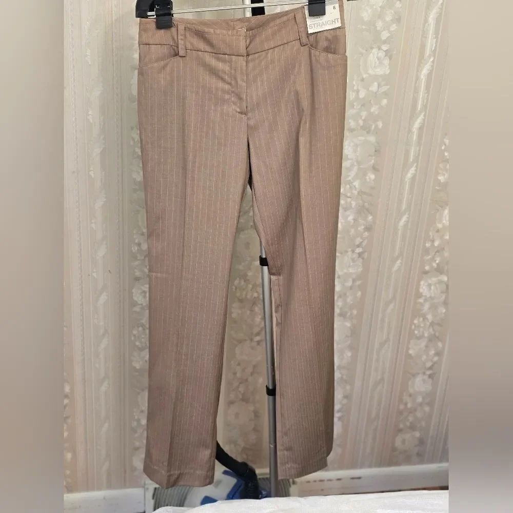 New York & Company Brown Pinstripe Pants NWT